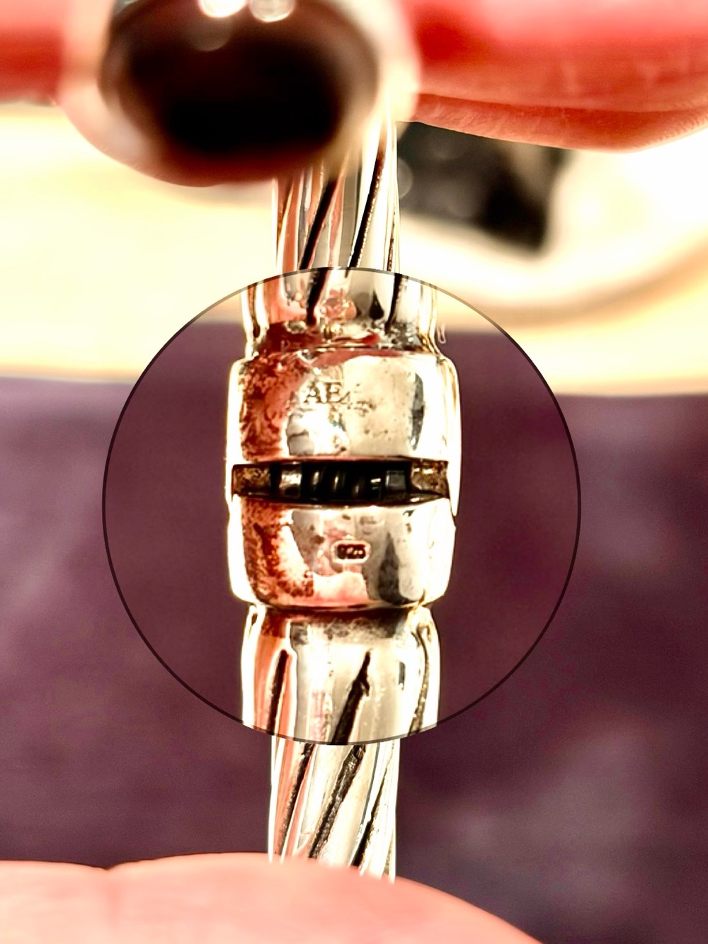 925 Silver Cable Cuff Bracelet with Smoky Quartz. - Picture 3 of 11